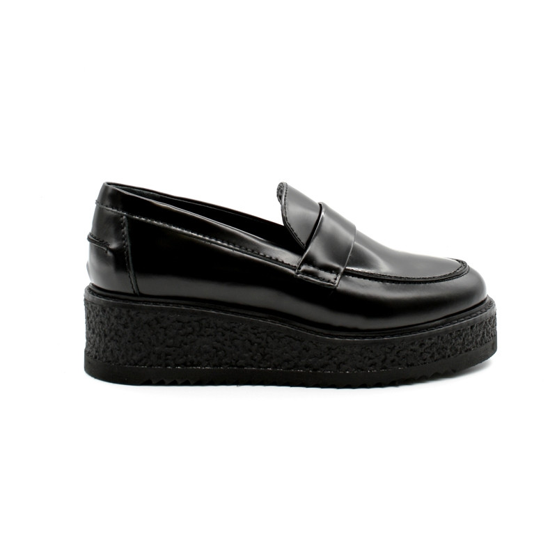 mocassin femme talon compensé