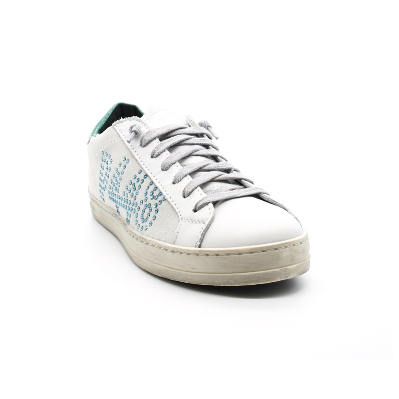 Sneakers Femme P448 John W White Turquoise Infinyt