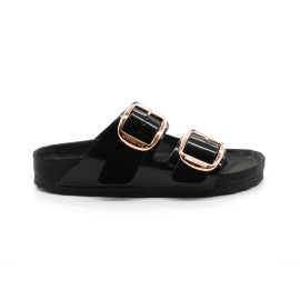 Mules Femme Birkenstock 1027840 Arizona Big Buckle Patent High Shine Black Narrow