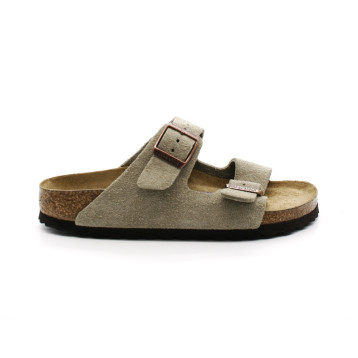 Mules Femme Birkenstock 951303 Arizona Soft Suède Taupe