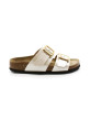Mules Femme Birkenstock 1029492 Sydney Cushion Buckle Graceful Pearl White Narrow