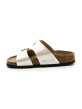 Mules Femme Birkenstock 1029492 Sydney Cushion Buckle Graceful Pearl White Narrow