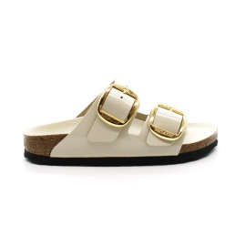 Mules Femme Birkenstock 1026128 Arizona Big Buckle High Shine Ecru