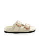 Mules Femme Birkenstock 1027850 Arizona Big Buckle Patent High Shine Écru Narrow