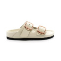 Mules Femme Birkenstock 1027850 Arizona Big Buckle Patent High Shine Écru Narrow