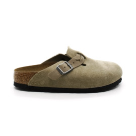 Sabots Mules Femme BIrkenstock 1026654 Boston Braided Taupe Narrow