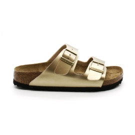 Mules Femme Birkenstock Arizona Birko Flor 1016111 Gold Narrow