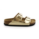Mules Femme Birkenstock Arizona Birko Flor 1016111 Gold Narrow