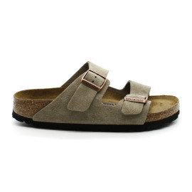Mules Homme Birkenstock 951303 Arizona Soft Suède Taupe