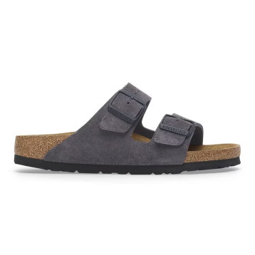 Mules Homme Birkenstock 1028592 Arizona Velvet Grey Narrow