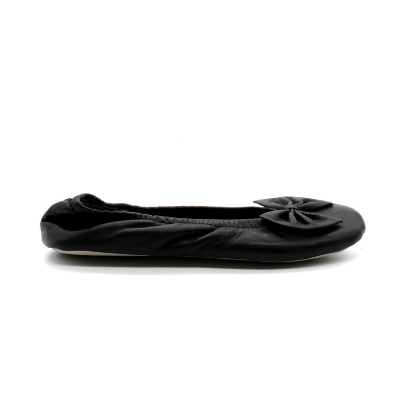 ballerine femme cuir noir